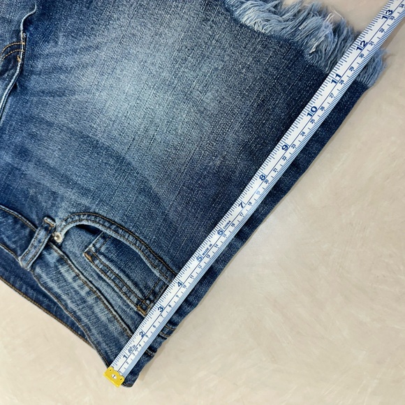 Just USA Blue Jean Shorts with Frayed Hem - Picture 5 of 5
